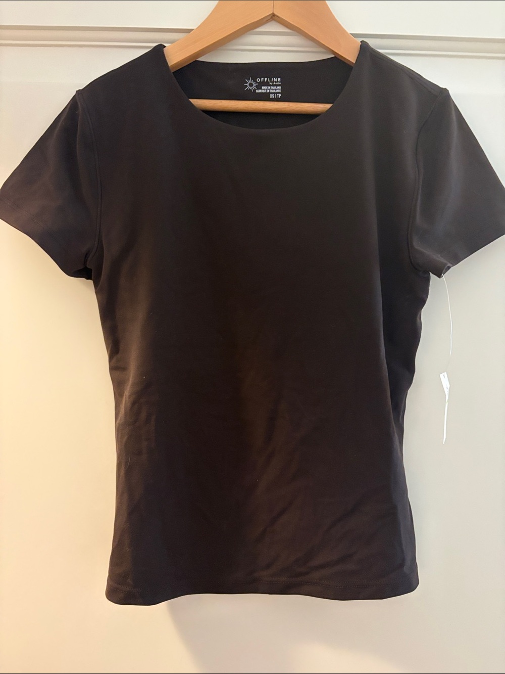 aerie Brown Short Sleeve Scoop Neck Tee
